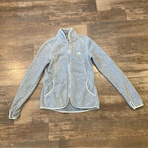 The North Face Women's Light Gray/Lite blue Zip-Up Jacket sz M